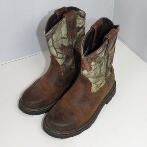 ARIAT 10006747 Sierra Camo Canvas & Leather Boots Boys Youth Size 13